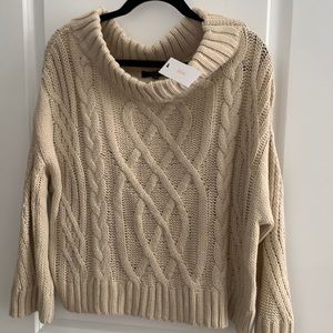 Nude knit off the shoulder sweater